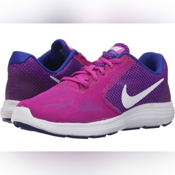 NIKE Revolution 3, NWOT, Women's Running Shoes, Purples & Blue, Size 7.5 - Picture 3 of 15